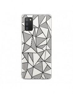 Coque Samsung A02S Lignes Grilles Triangles Grid Abstract...