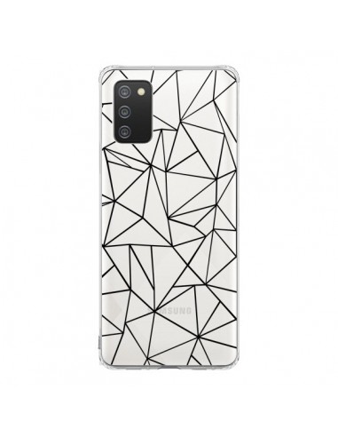 Coque Samsung A02S Lignes Triangles Grid Abstract Noir Transparente - Project M