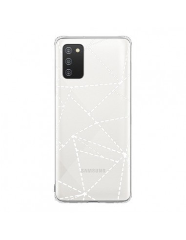 Coque Samsung A02S Lignes Points Abstract Blanc Transparente - Project M