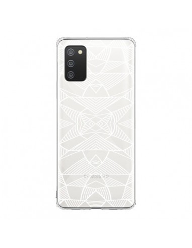 Coque Samsung A02S Lignes Miroir Grilles Triangles Grid Abstract Blanc Transparente - Project M