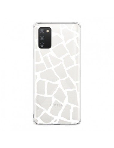 Coque Samsung A02S Girafe Mosaïque Blanc Transparente - Project M