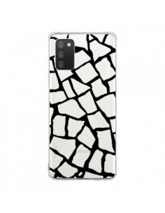 Coque Samsung A02S Girafe Mosaïque Noir Transparente -...