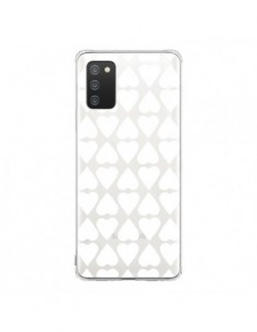 Coque Samsung A02S Coeurs Heart Blanc Transparente -...