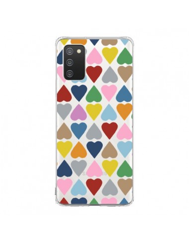 Coque Samsung A02S Coeurs Heart Couleur Transparente - Project M