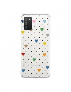 Coque Samsung A02S Point Coeur Coloré Pin Point Heart...