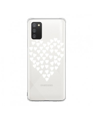 Coque Samsung A02S Coeurs Heart Love Blanc Transparente - Project M