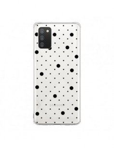 Coque Samsung A02S Point Noir Pin Point Transparente -...