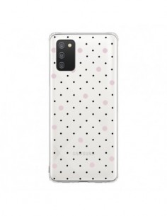 Coque Samsung A02S Point Rose Pin Point Transparente -...