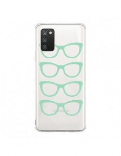 Coque Samsung A02S Sunglasses Lunettes Soleil Mint Bleu...