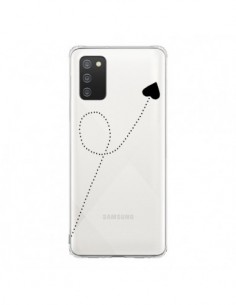 Coque Samsung A02S Travel to your Heart Noir Voyage Coeur...