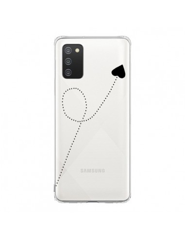 Coque Samsung A02S Travel to your Heart Noir Voyage Coeur Transparente - Project M
