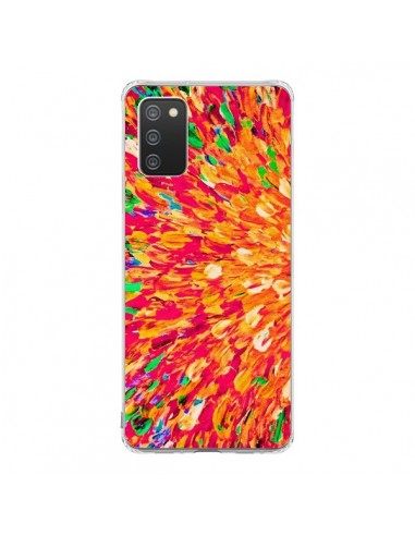 Coque Samsung A02S Fleurs Oranges Neon Splash - Ebi Emporium