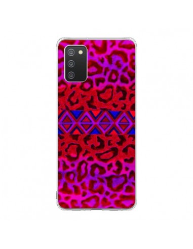 Coque Samsung A02S Tribal Leopard Rouge - Ebi Emporium