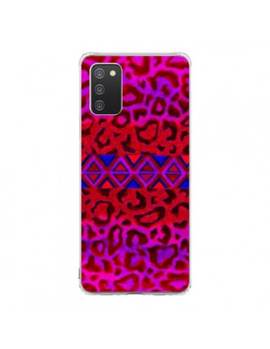 Coque Samsung A02S Tribal Leopard Rouge - Ebi Emporium