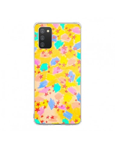 Coque Samsung A02S Stars Etoiles Jaunes - Ebi Emporium