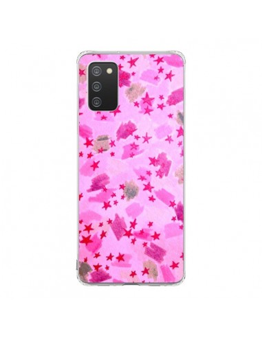 Coque Samsung A02S Stars Etoiles Roses - Ebi...