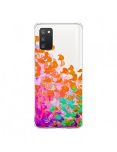 Coque Samsung A02S Creation in Color Orange Transparente...