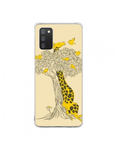 Coque Samsung A02S Girafe Amis Oiseaux - Jay Fleck