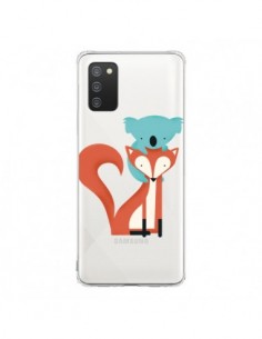 Coque Samsung A02S Renard et Koala Love Transparente -...