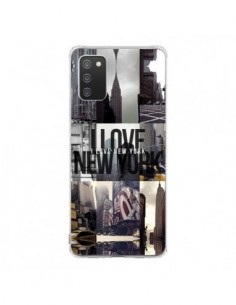 Coque Samsung A02S I love New Yorck City noir - Javier...