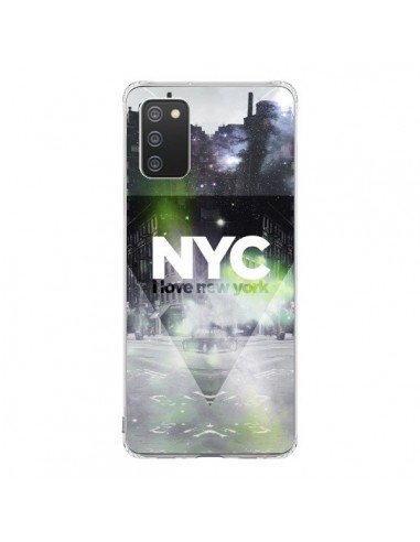 Coque Samsung A02S I Love New York City Vert - Javier Martinez