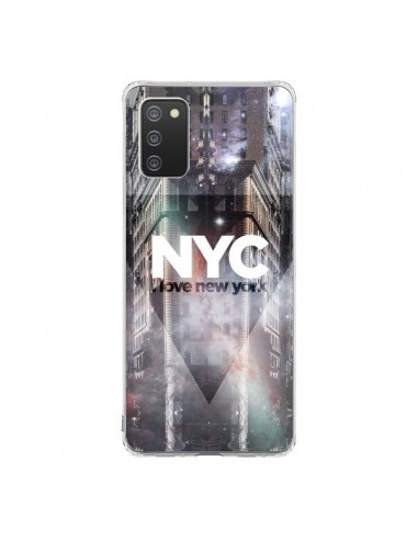 Coque Samsung A02S I Love New York City Violet - Javier Martinez