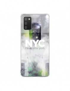 Coque Samsung A02S I Love New York City Gris Vert -...