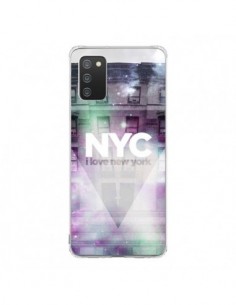 Coque Samsung A02S I Love New York City Violet Vert -...
