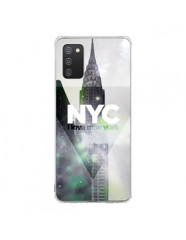 Coque Samsung A02S I Love New York City Gris Violet Vert - Javier Martinez