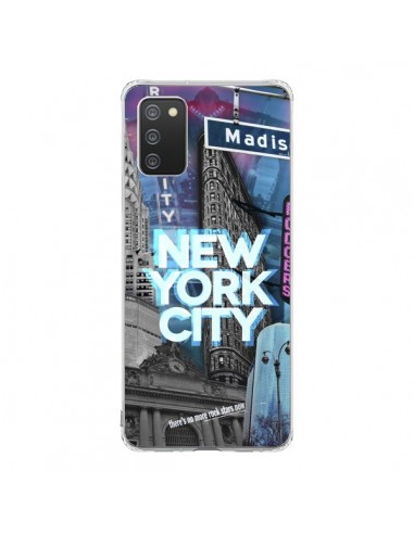 Coque Samsung A02S New York City Buildings Bleu - Javier Martinez