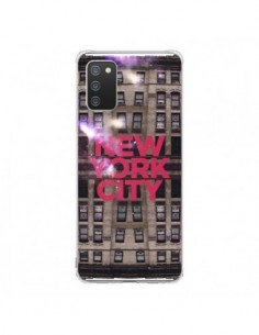 Coque Samsung A02S New York City Buildings Rouge - Javier...