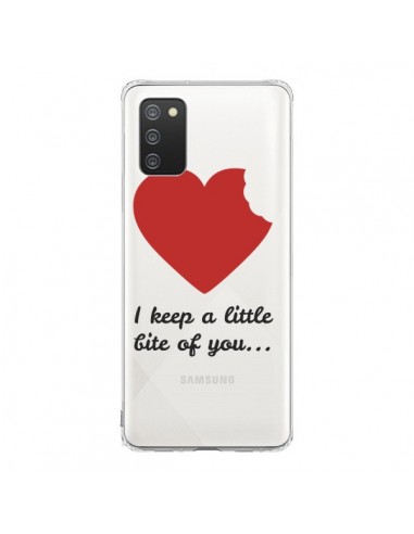 Coque Samsung A02S I keep a little bite of you Love Heart Amour Transparente - Julien Martinez