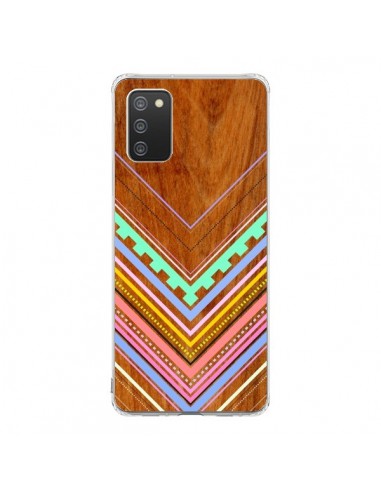 Coque Samsung A02S Azteque Arbutus Pastel Bois Aztec Tribal - Jenny Mhairi