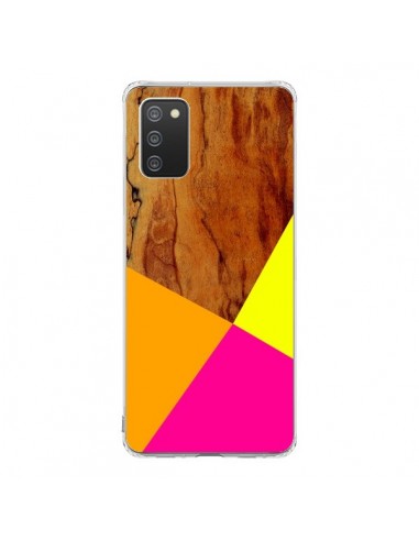 Coque Samsung A02S Wooden Colour Block Bois Azteque Aztec Tribal - Jenny Mhairi