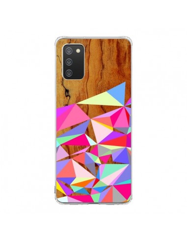 Coque Samsung A02S Wooden Multi Geo Bois Azteque Aztec Tribal - Jenny Mhairi