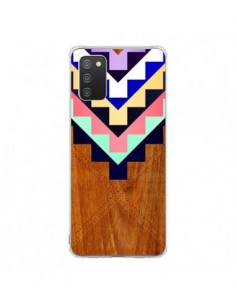 Coque Samsung A02S Wooden Tribal Bois Azteque Aztec...