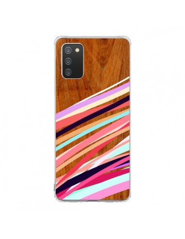 Coque Samsung A02S Wooden Waves Coral Bois Azteque Aztec Tribal - Jenny Mhairi