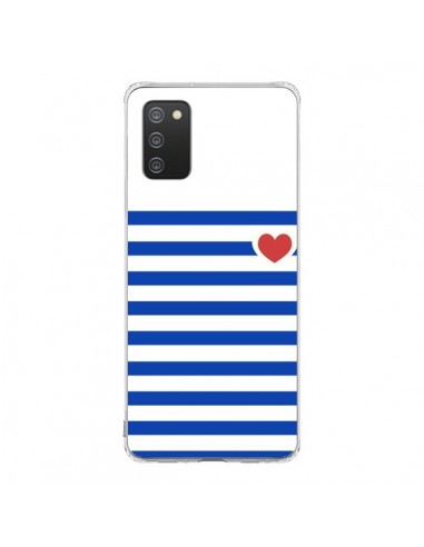 Coque Samsung A02S Mariniere Coeur - Jonathan Perez