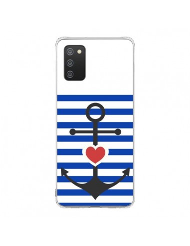 Coque Samsung A02S Mariniere Encre Marin Coeur - Jonathan Perez