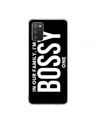 Coque Samsung A02S In our family i'm the Bossy one - Jonathan Perez