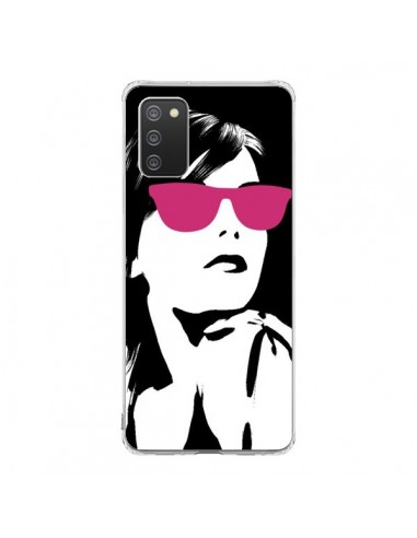 Coque Samsung A02S Fille Lunettes Roses - Jonathan Perez