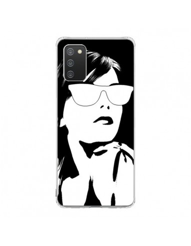 Coque Samsung A02S Fille Lunettes Blanches - Jonathan Perez