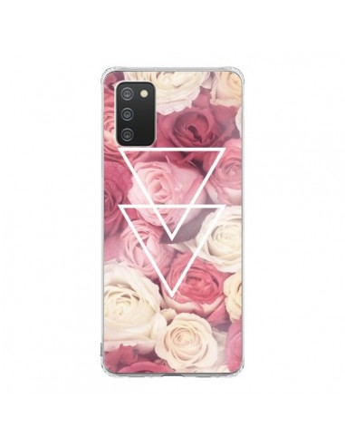 Coque Samsung A02S Roses Triangles Fleurs - Jonathan Perez