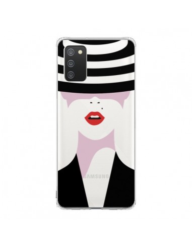 Coque Samsung A02S Femme Chapeau Hat Lady Transparente - Dricia Do