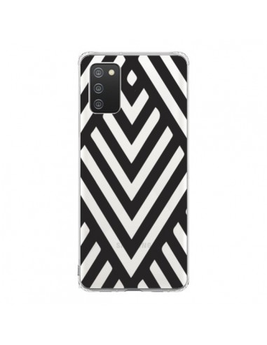 Coque Samsung A02S Geometric Azteque Noir Transparente - Dricia Do