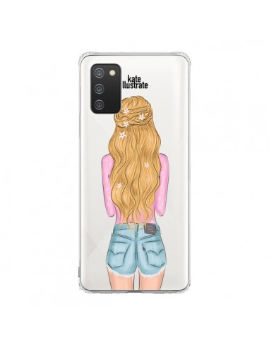 Coque Samsung A02S Blonde Don't Care Transparente - kateillustrate