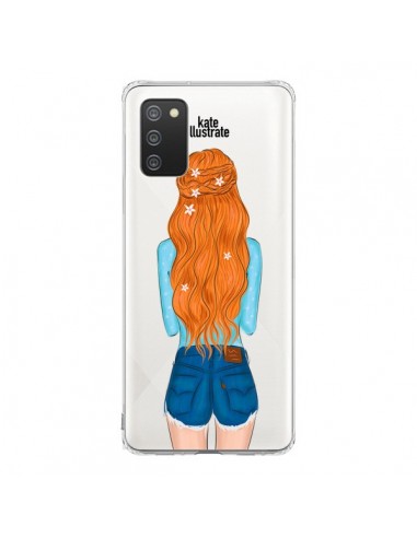 Coque Samsung A02S Red Hair Don't Care Rousse Transparente - kateillustrate