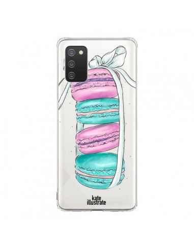 Coque Samsung A02S Macarons Pink Mint Rose Transparente - kateillustrate