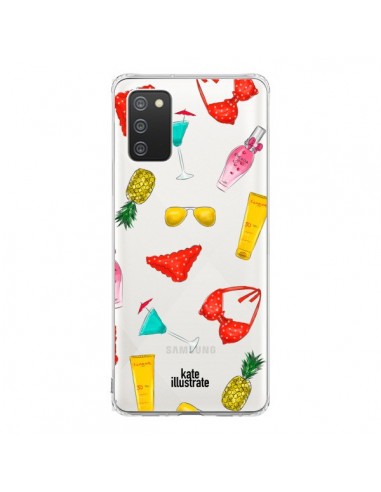 Coque Samsung A02S Summer Essentials Ete Essentiel Transparente - kateillustrate