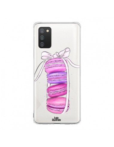 Coque Samsung A02S Macarons Pink Purple Rose Violet Transparente - kateillustrate